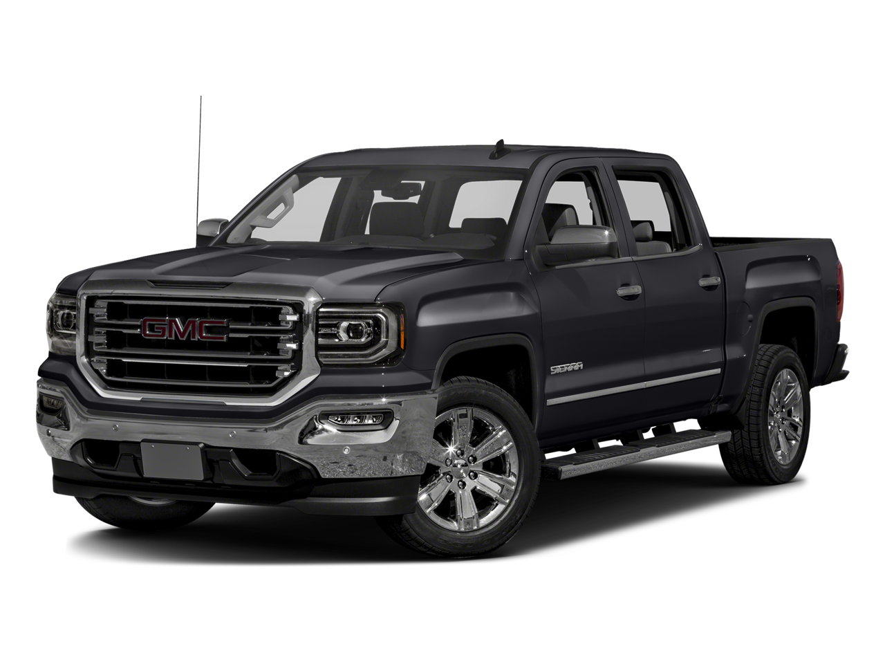 2017 GMC Sierra 1500 SLT in White Frost Tricoat — front three-quarter view