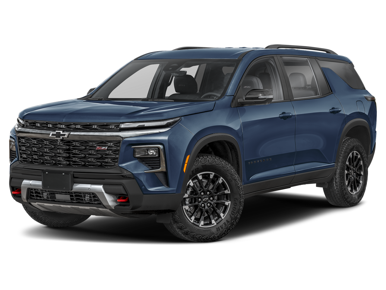 2025 Chevrolet Traverse Z71 in Mosaic Black Metallic — front three-quarter view