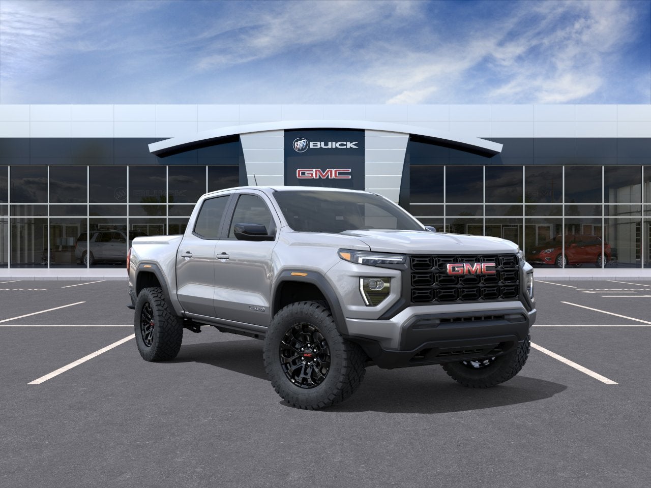 2026 GMC Canyon Elevation in Sterling Metallic — front three-quarter view