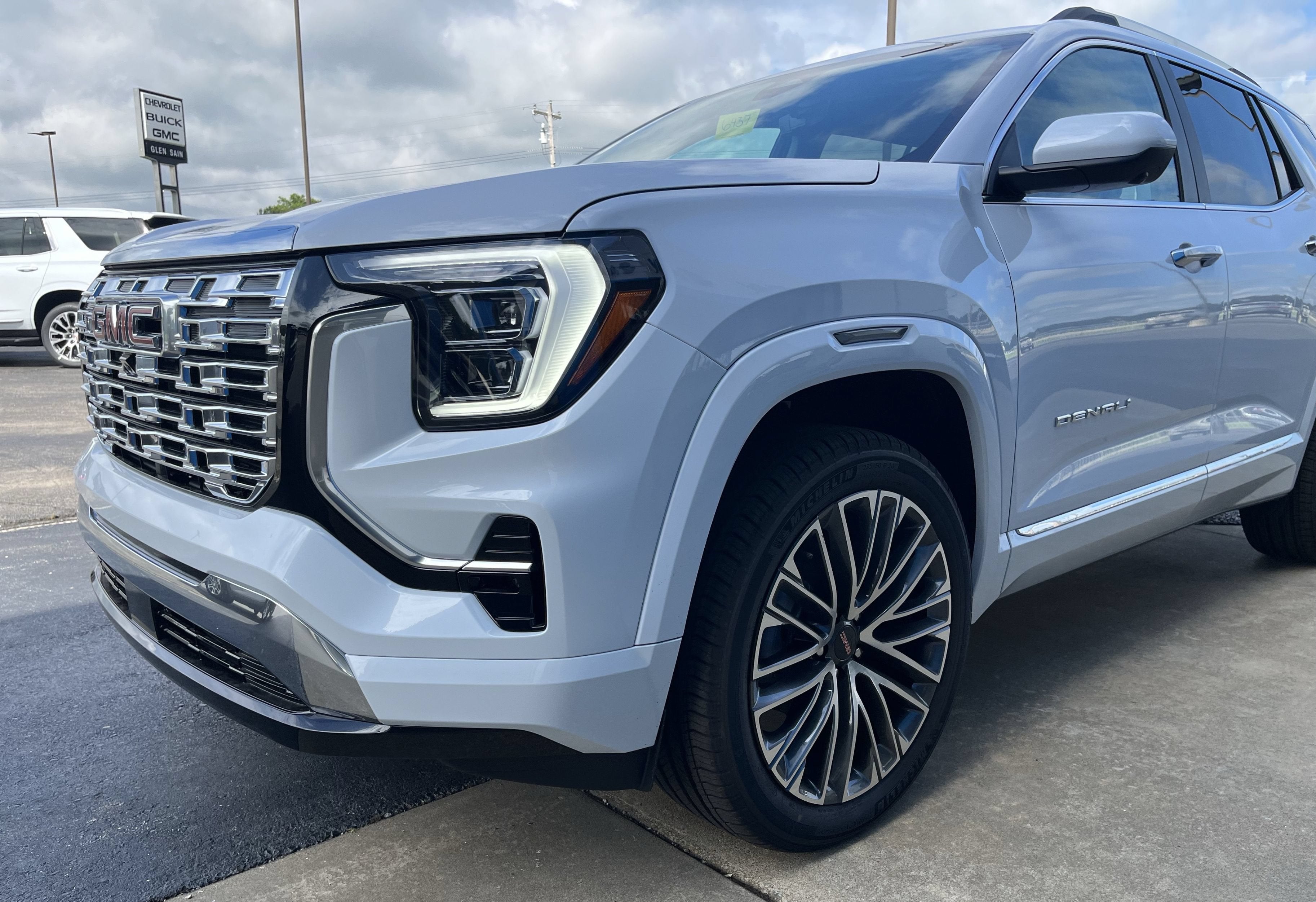 2027 GMC Terrain AWD Denali in Glacier White Tricoat — front three-quarter view